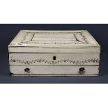 An early 19th Century (c.1820) Anglo-Indian silver mounted ivory covered box, 30 x 25 x 11cm.