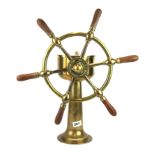 A brass ship's wheel by Browne Brothers & Co, H. 55cm.