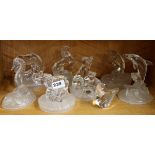 A group of Royal Crystal Rock figures and one other, tallest H. 17cm.
