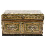 Islamic interest. A 19th Century micro-mosaic decorated wooden casket, 35 x 24 x 19cm.