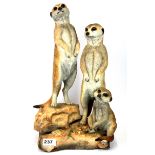 A large resin model of meerkats, H. 42cm. A/F