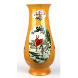 A Chinese hand painted porcelain vase with six character mark to base, H. 42cm.