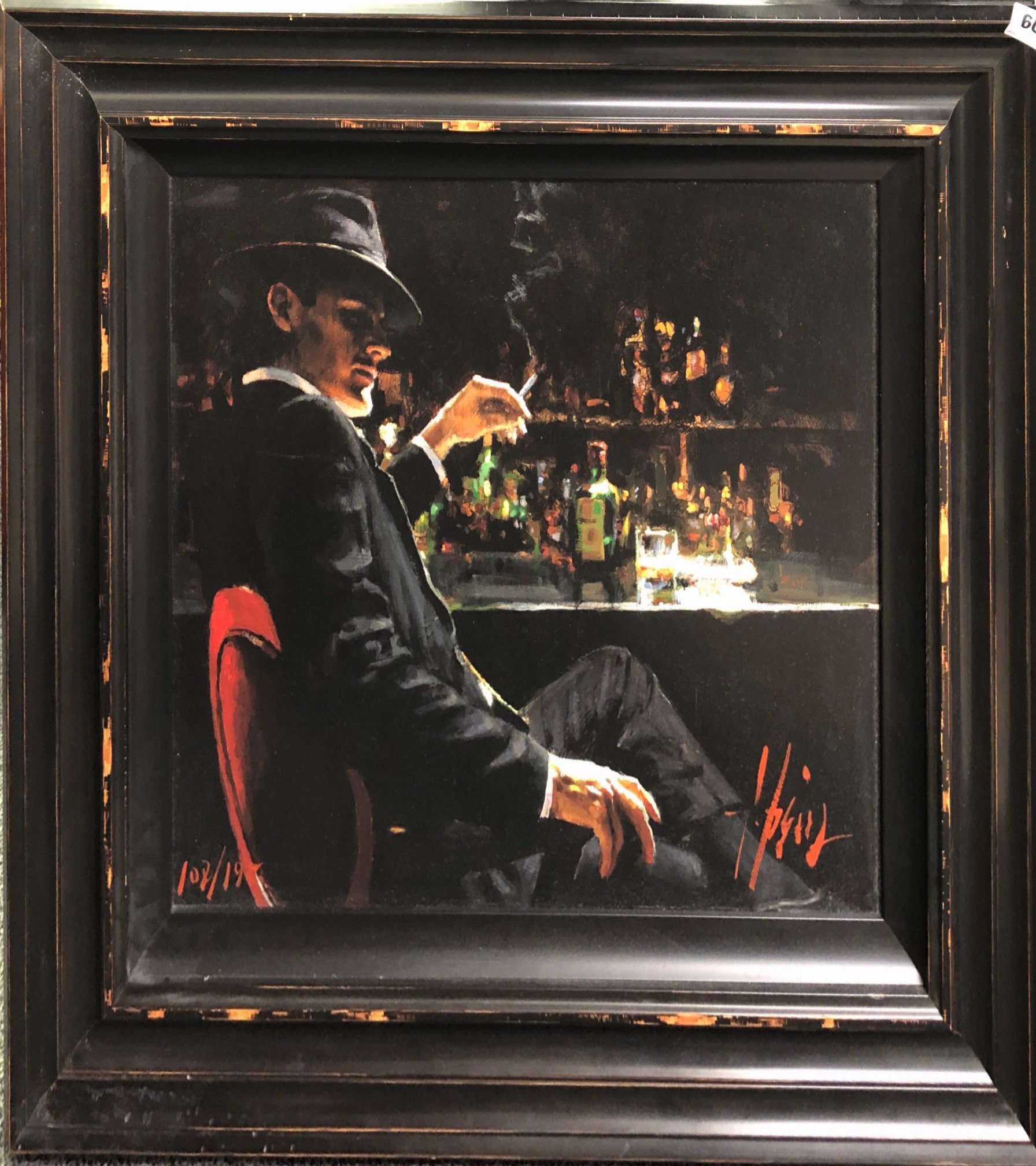 Fabian Perez (Argentinian b. 1967). A framed limited edition hand embellished giclee canvas, 108/195