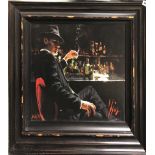 Fabian Perez (Argentinian b. 1967). A framed limited edition hand embellished giclee canvas, 108/195