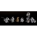 A group of six Swarovski crystal dog figures, scottie A/F, tallest H. 7cm, all boxed.