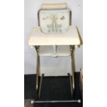 A 1960's child's highchair, H. 96cm.