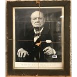 A framed 1954 portrait photograph of Sir Winston Churchill, frame 63 x 52cm.