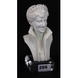 A cased bust of Princess Diana, H. 19cm.