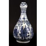 A Chinese hand painted Provincial porcelain bottle vase, H. 29cm.