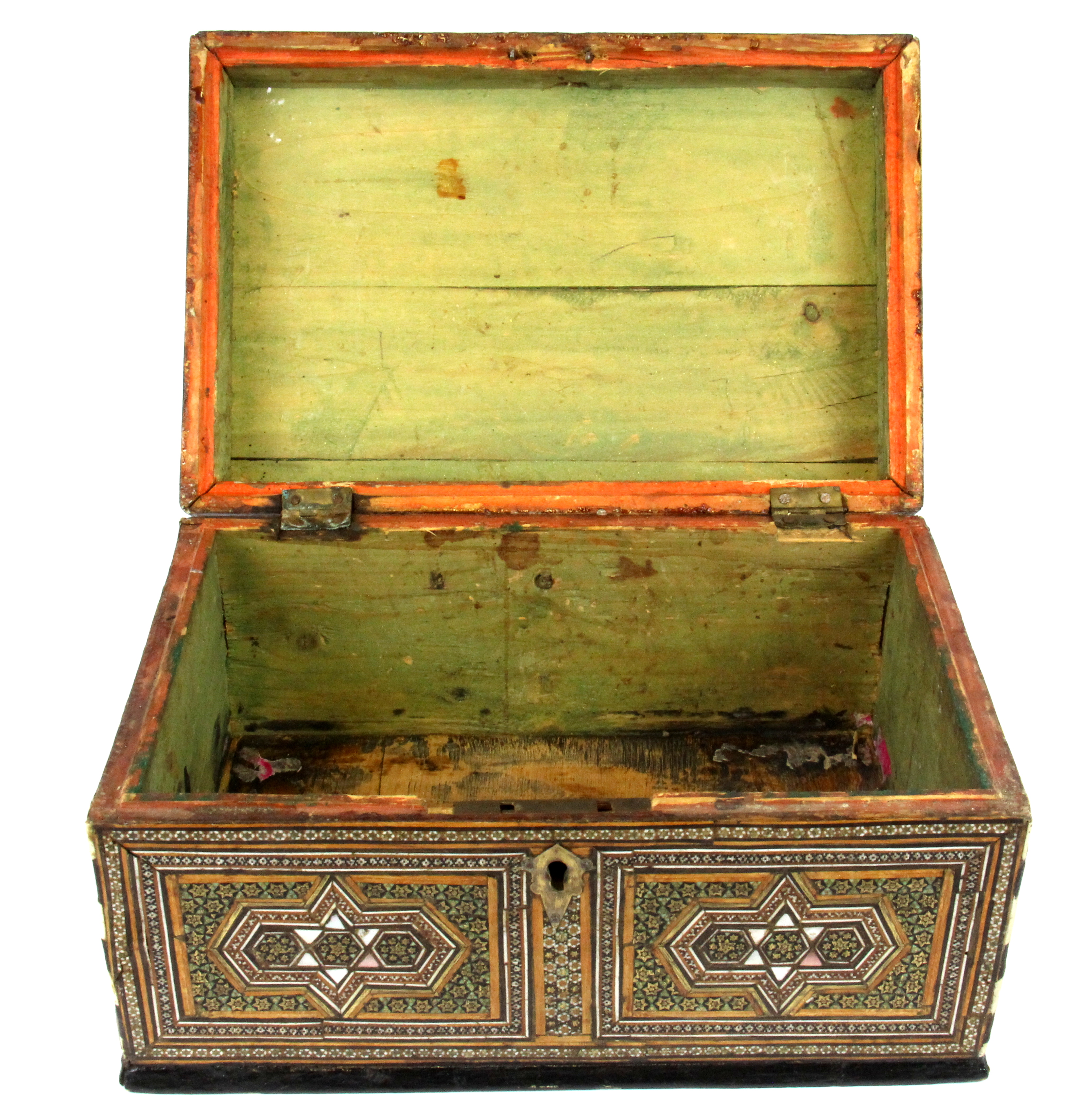 Islamic interest. A 19th Century micro-mosaic decorated wooden casket, 35 x 24 x 19cm. - Image 2 of 2