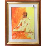 A framed watercolour of a young woman signed McKenzie, frame 36 x 45cm