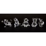 A Swarovski crystal figure of Disney Thumper and four other Swarovski crystan animal figures, all