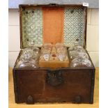 A superb early 18th Century (c.1720) oak cased Scottish whiskey blenders travelling case. Comprising