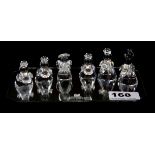 A group of six Swarovski silver crystal figures of angels, and wisemen, tallest H. 5cm, all boxed.