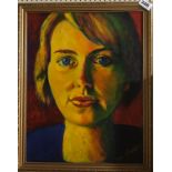 A gilt framed portrait oil on canvas of a young woman signed Don Weadon, frame 40 x 50cm.