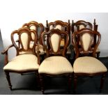 A set of eight Sim Beck Victorian reproduction mahogany dining chairs.