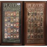 Two frames of Players cigarettes cards, frame 32 x 59cm.