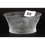 A Lalique frosted crystal bowl decorated with leopards, Dia. 11.5cm, D. 5cm.