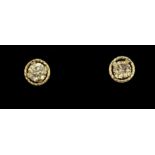 A pair of 9ct yellow gold fancy yellow brilliant cut diamond set stud earrings, approx. 0.33ct