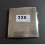 A hallmarked silver cigarette case, 8.5 x 8.5cm.