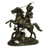 A Victorian spelter figure of St George, H. 35cm.