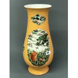 A large Chinese hand painted porcelain vase, early to mid 20thC, decorated with panels featuring