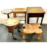 Five small furniture items.