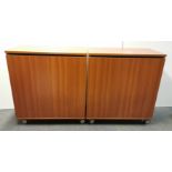 A pair of useful contemporary shoe cabinets, size 89 x 45 x 98cm.