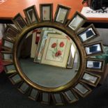 An interesting gilt sunburst mirror, Dia. 85cm.