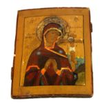 A 19th Century Russian icon, size 25 x 31cm.