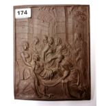 A Studio terracotta relief plaque of the entombment of Christ, 18 x 22cm.