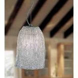 Two contemporary Stillux Flare 1455/SG clear bead adjustable height chandelier light fittings in