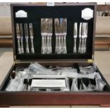 A cased Guy Degrenne silver plated cutlery set (incomplete).