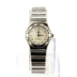 A lady's stainless steel Omega wrist watch. Understood to be in good working condition.