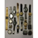 Eighteen vintage gentleman's wrist watches. Condition : sold as seen, none are tested.