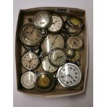 Sixteen mixed pocket watches. Condition : sold as seen, none are tested.