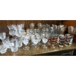 A large quantity of glassware.