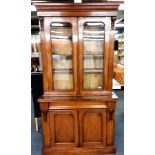 A 19th century mahogany bookcase, H. 2m, W. 105cm, D. 40cm.