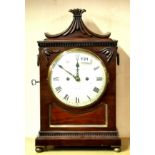 A 19th century 'R H Halford & Sons London' mahogany chiming bracket clock, H. 46cm. Condition : mov