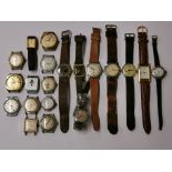 Twenty vintage men's watches. Condition : sold as seen, none are tested.