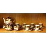 A Noritake gilt coffee set, (coffee pot lid A/F).