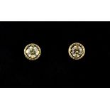 A pair of 9ct yellow gold fancy yellow brilliant cut diamond set stud earrings, approx. 0.33ct
