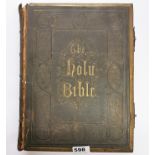 A large Victorian family Bible, size 34 x 27cm.