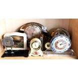 A group of seven Art Deco and other clocks. Condition : not tested.