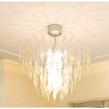 A contemporary Stillux Glassis 1297-20 OR clear and gold leaf Murano glass chandelier light fitting,