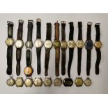 Twenty vintage men's watches. Condition : sold as seen, none are tested.