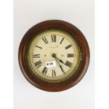 A French Bulle-clock mahogany cased wall clock with original battery movement, Dia. 30cm.