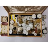 A large quantity of pocket watch movements. Condition : sold as seen, none are tested.
