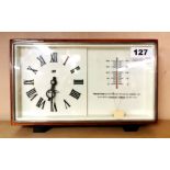 An unusual Russian Weger 1960's desk clock, barometer and thermometer, 16 x 27cm.