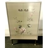 An unusual G-Plan finely decorated wooden cabinet, 76 x 40 x 22cm.